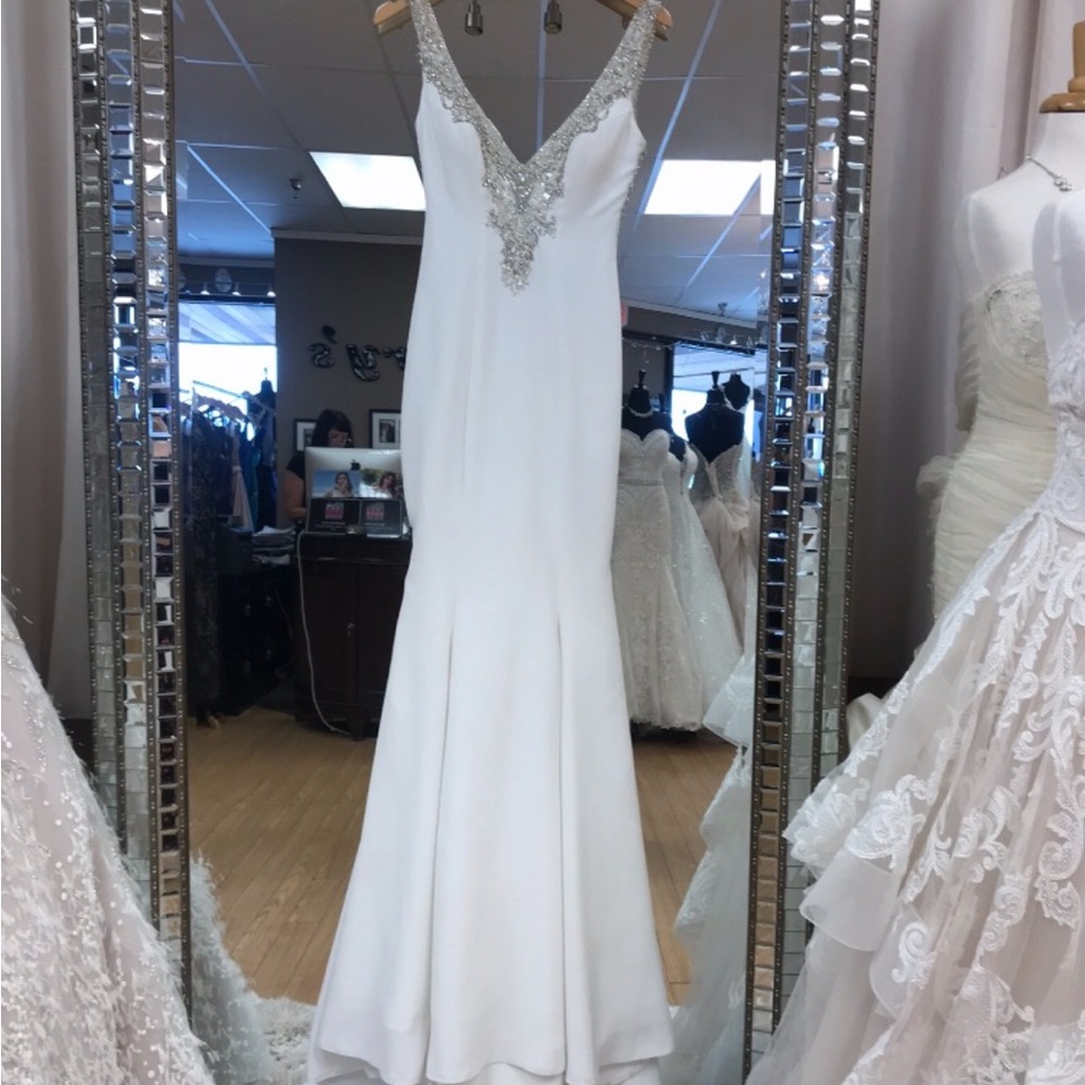Mary’s Couture Art Deco Fit & Flare Wedding Gown